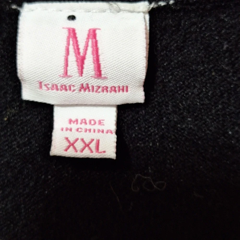 Isaac Mizrahi Live Womens Black V-Neck Button Front Cardigan Sweater XXL Pockets